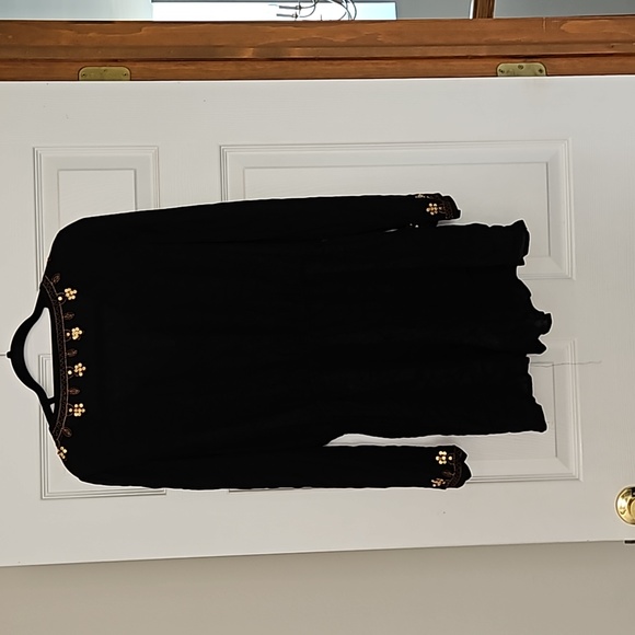 En Creme black and gold embroidered romper - Picture 7 of 8